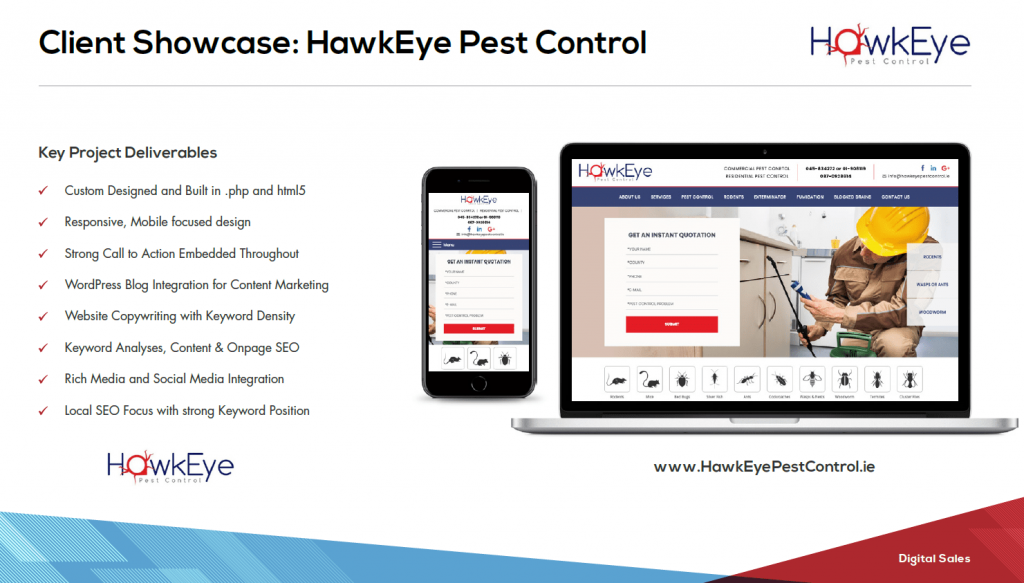 Hawkeye Pest Control - Website Design Dublin Client