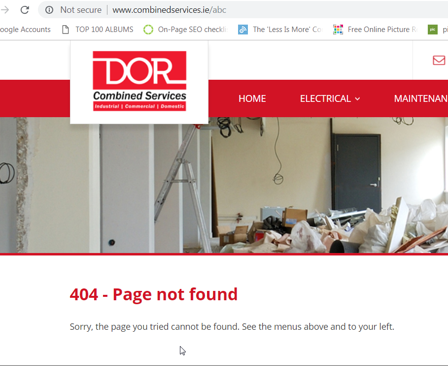404 - Page Not Found - Combined Services