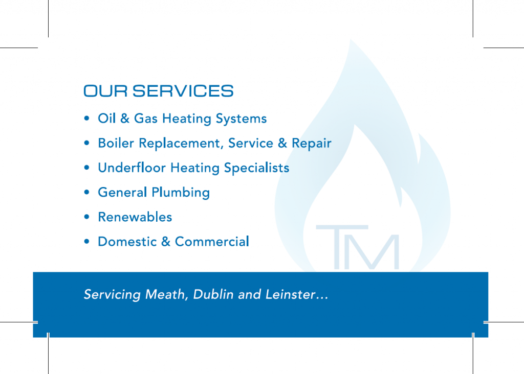 TM Plumbing & Heating Business Card Back