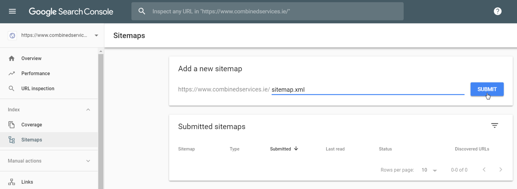 .xml sitemap submitted on Google Search Console
