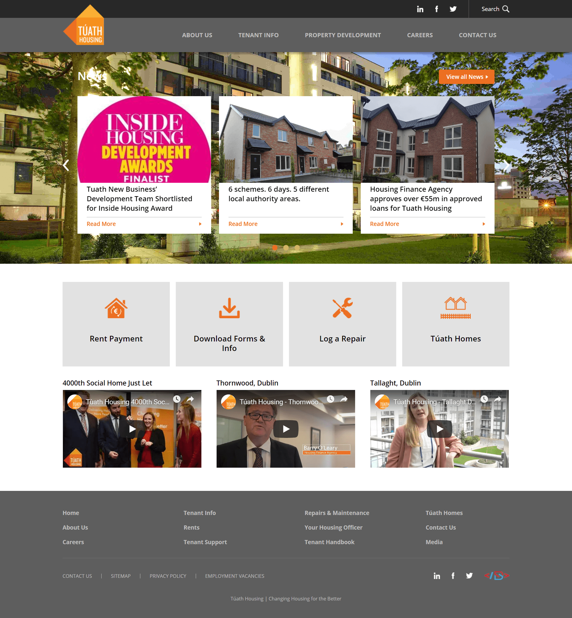 World Class Web Design – Digital Sales launch new website for Túath Housing