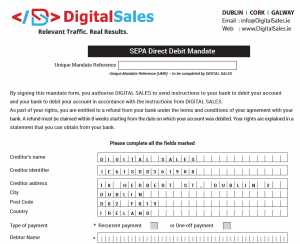 Digital Sales - Direct Debit Mandate
