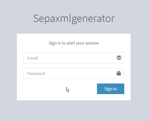 The SEPA XML Generator Front End Interface