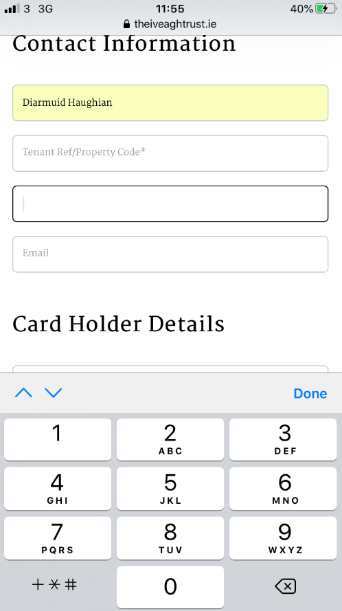 Payment Page - Mobile - Digit Interface for Phone Field