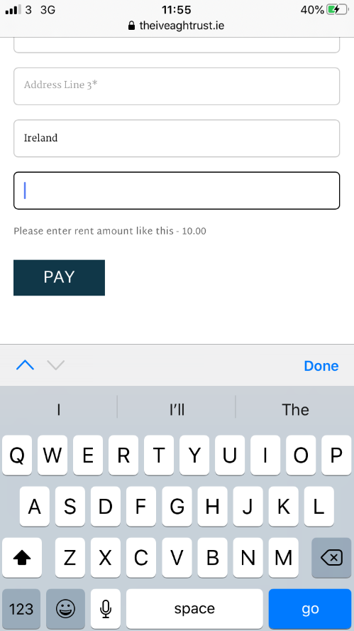 Payment Page - Mobile - No Digit Interface for Amount Field
