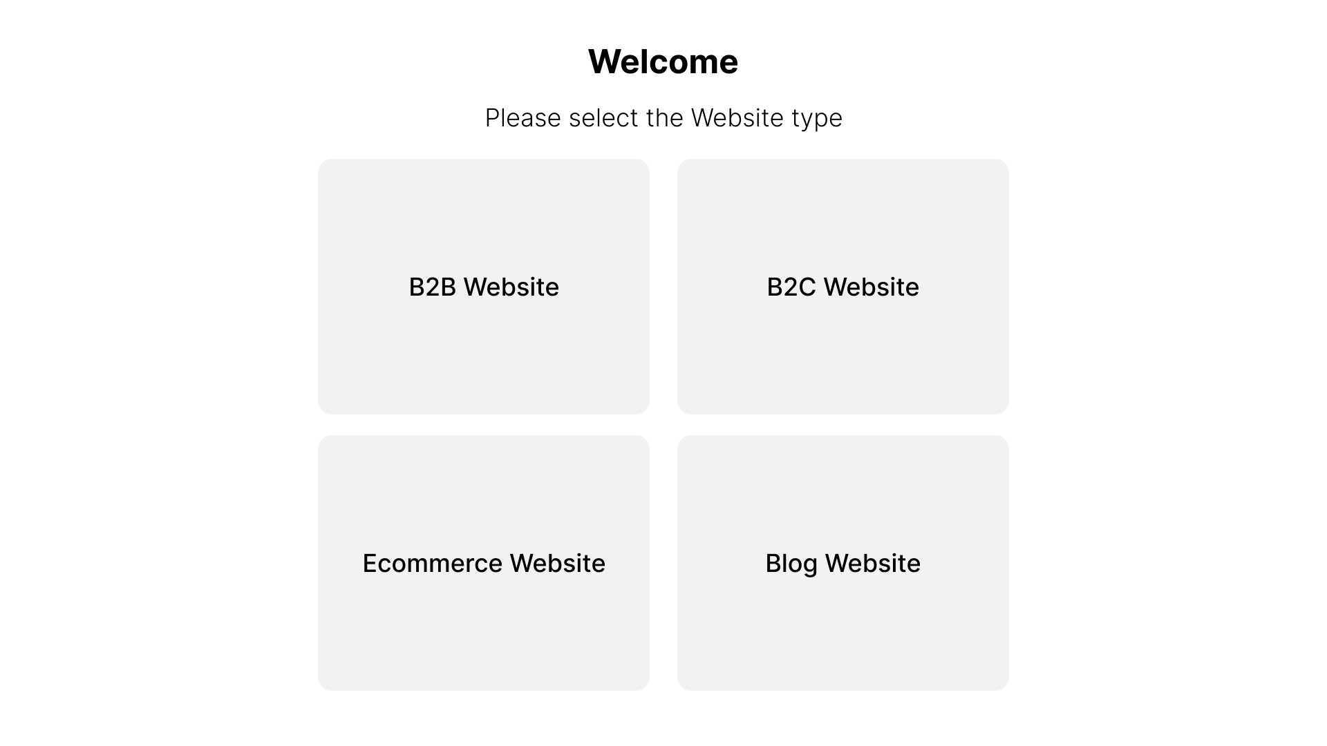 Step 1 - User Selects Website Type