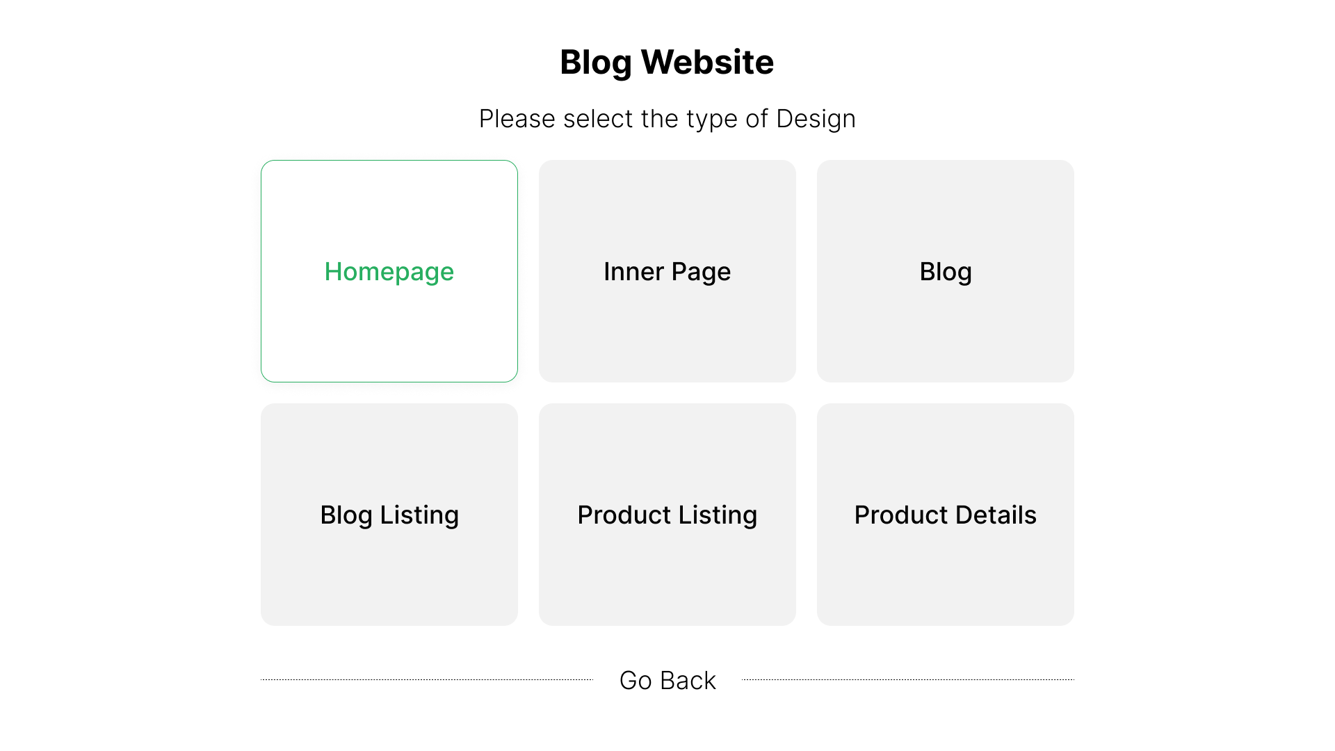 Step 2.3 - Type of Design Draft - Blog Website