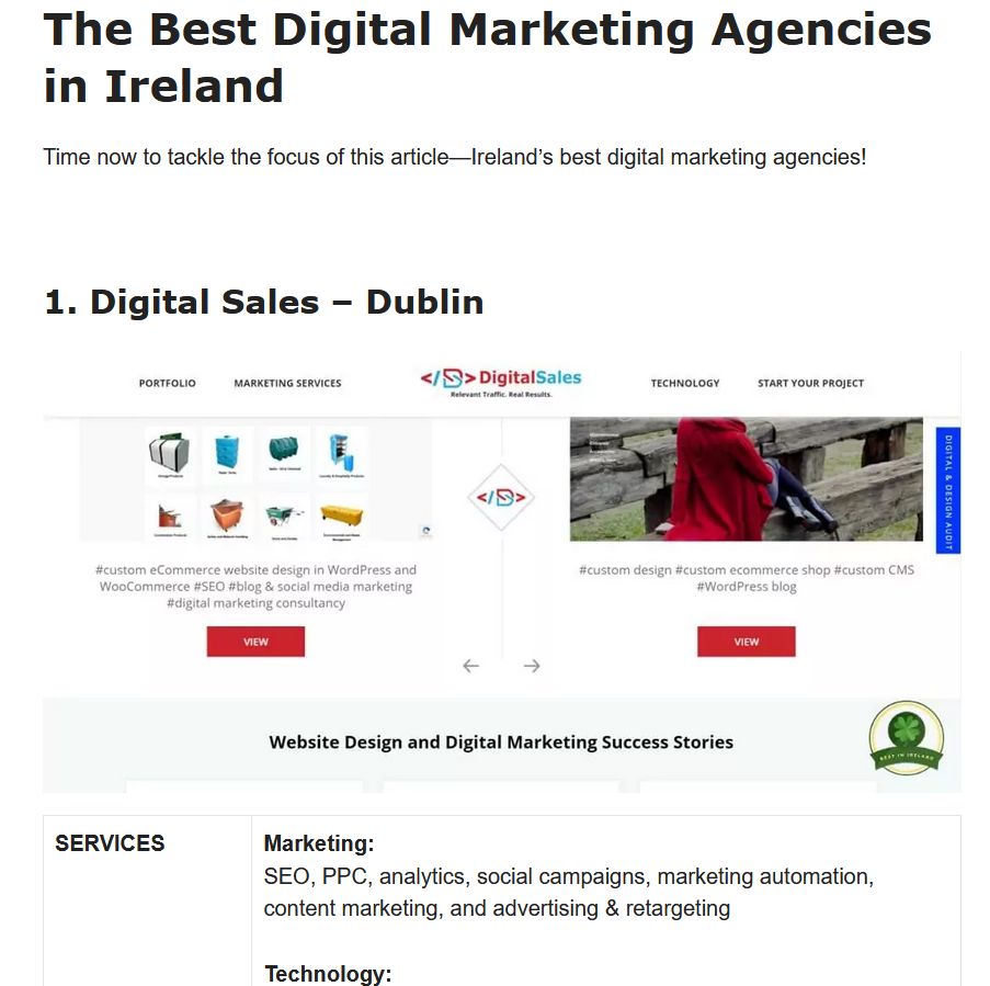 Best Digital Marketing Agency Ireland - Digital Sales