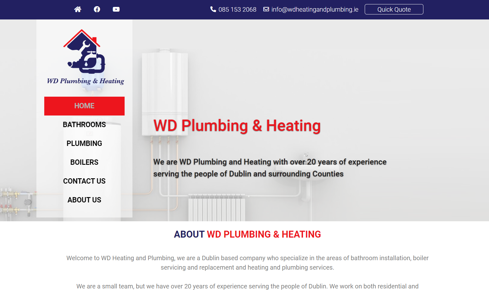WD Plumbing and Heating Website Design